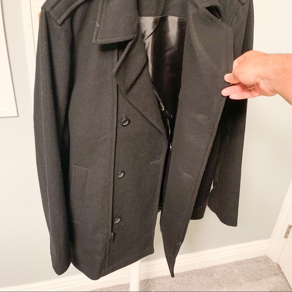 Material London (Macy’s) Unique Zipper Peacoat, L - Picture 7 of 8